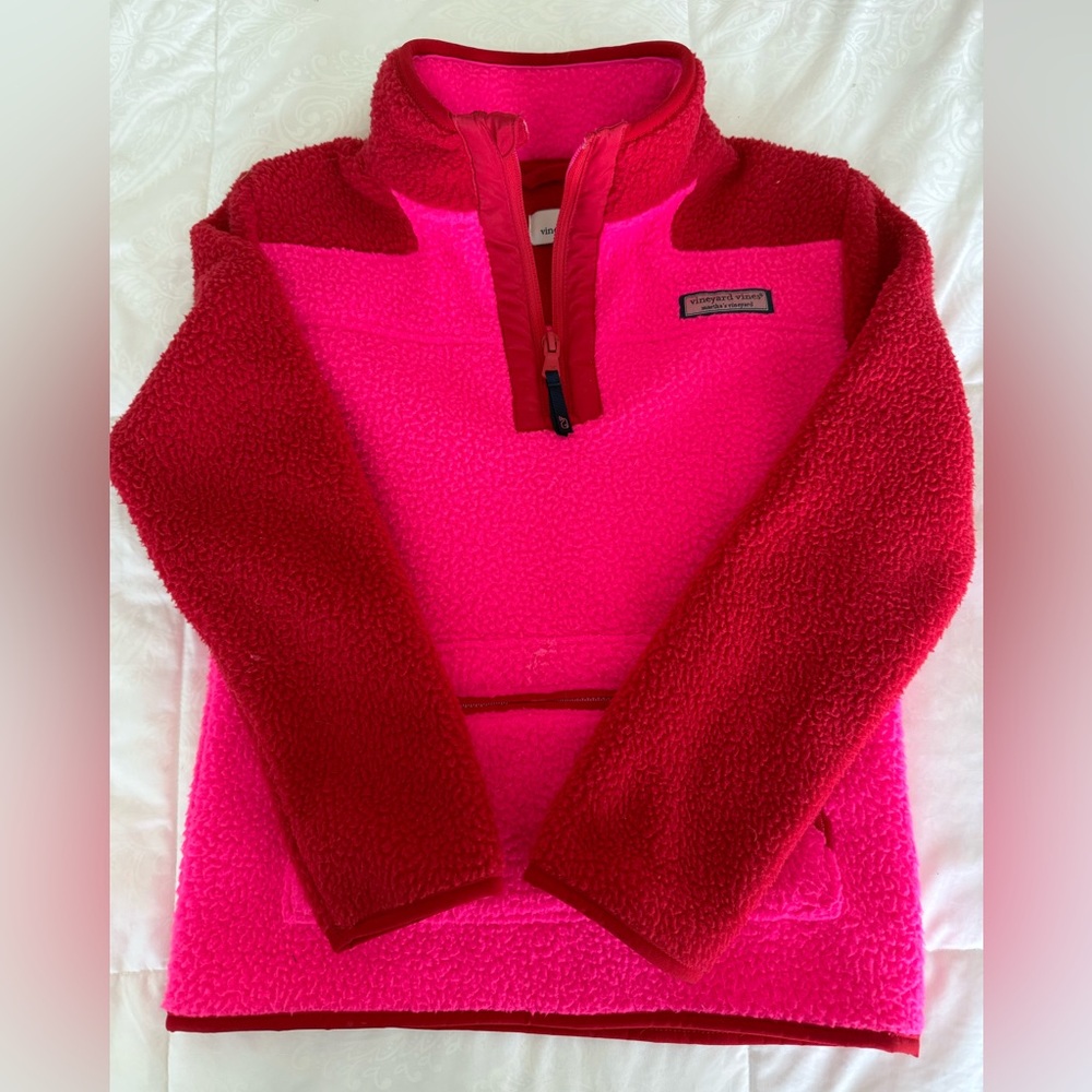 Vineyard Vines Kids Bright Pink and Red Hoodie